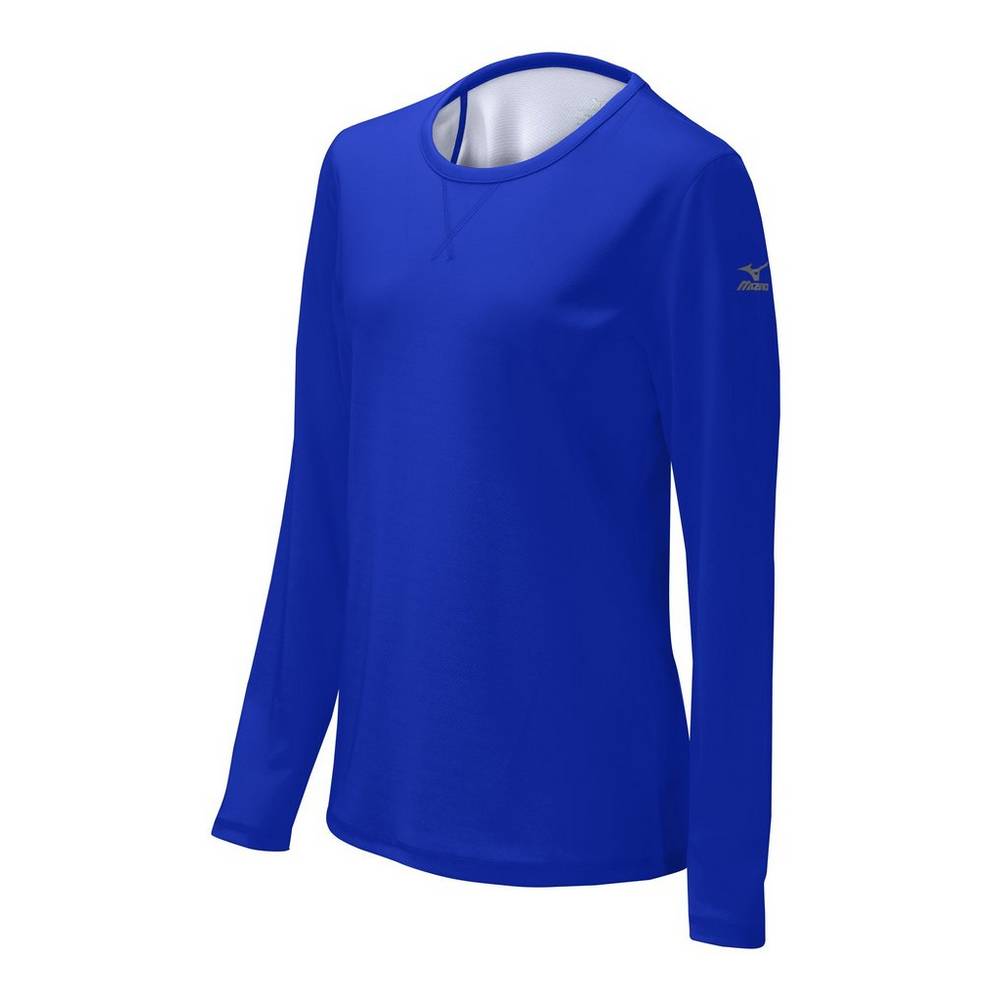 Blusa Mizuno Core Dual Hybrid - Mulher - Azul Marinho/Branco - ZFTOV4087